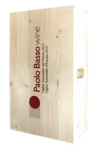 Holzkiste (leer) für 2 Flaschen - Paolo Basso-Wein GmbH