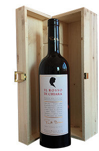 PBW Coffret en bois pour une bouteille de 75 cl avec la marque Rosso di Chiara - Paolo Basso Wine Sagl